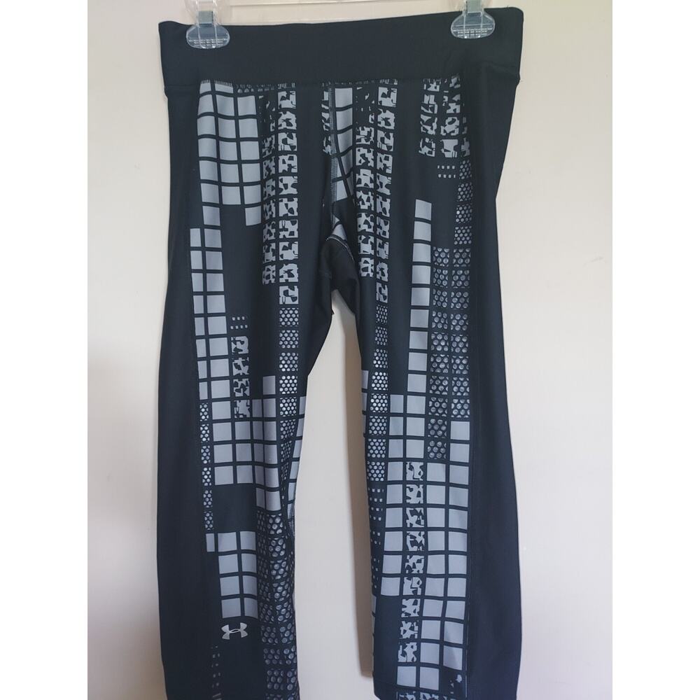 Under Armour Women's Large Leggings Compression Capri HeatGear Printed , Black